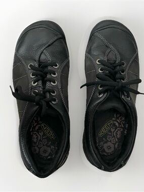 Keen Presidio Black Leather Walking Shoes Womens 7 Lace Up Oxford